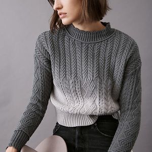 Anthropologie Cable Knit Ombré Sweater